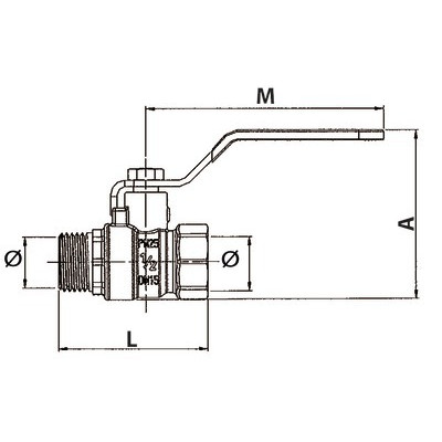 Vanne BS poignée plate MF3/4"- DIFF - 110030