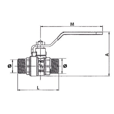 Vanne BS poignée plate MM3/8"- DIFF - 110039
