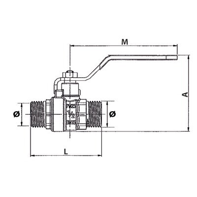 Vanne BS poignée plate MM1/2"- DIFF - 110040