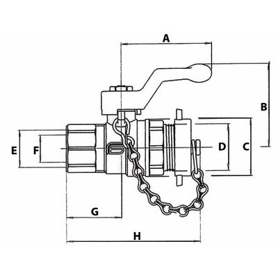 Robinet MM 1/2'' avec clé carré et bouch- EFFEBI - 2157N404