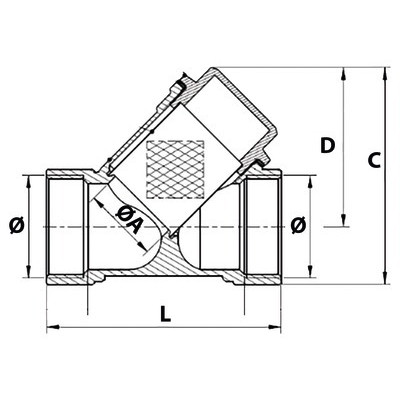 Filtre tamis en Y laiton F1"- DIFF - 110220