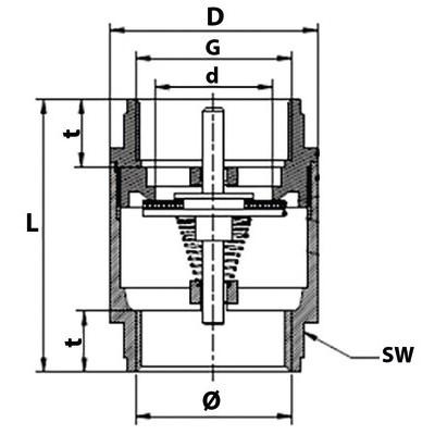Clapet de non retour obturateur laiton F- DIFF - 110248