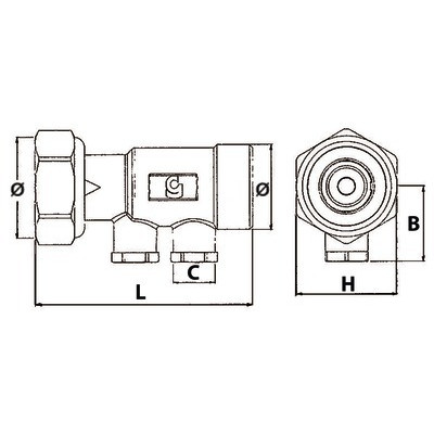 Clapet droit FT1"xM1" avec bouchon plast- DIFF - 110300