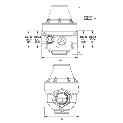 Réducteur ISOBAR FF3/4" capot composite- ITRON - ISO20FCCMG