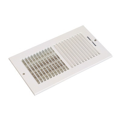 Grille murale soufflage acier blanc avec registre intégré SR 356- ALDES - 11050180
