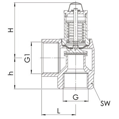 Soupape sanitaire 7b molette F1/2"xF3/4"- GOETZE - 651MWNK-15-F/F-15/20