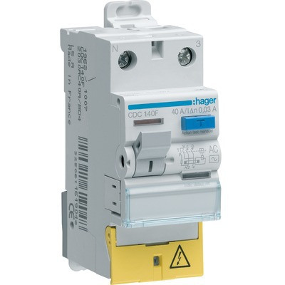 Interrupteur différentiel 1P+N 63A 30mA- HAGER - CDC163F