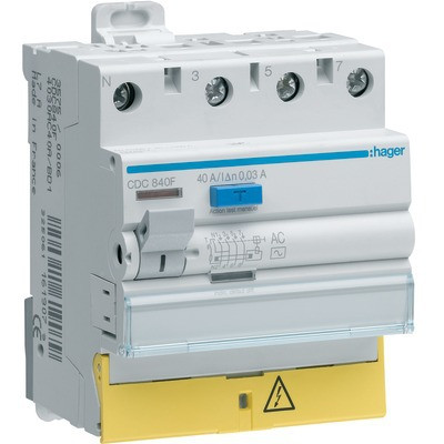 Interrupteur différentiel 3P+N 63A 30mA- HAGER - CDC863F