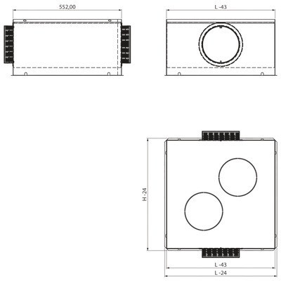 Plénum isolé modulable PP-AFC-FPC 500X40- NATHER - 549801