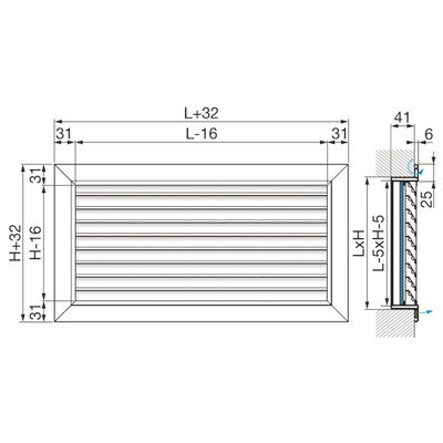 Kit de reprise: grille AFC13 + Filtre +- NATHER - 977539