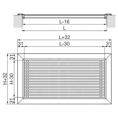 Grille de reprise/soufflage linéaire AL1- NATHER - 699093