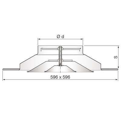Diffuseur plaque KUT6 600X600 D.250 RAL9- NATHER - 998224