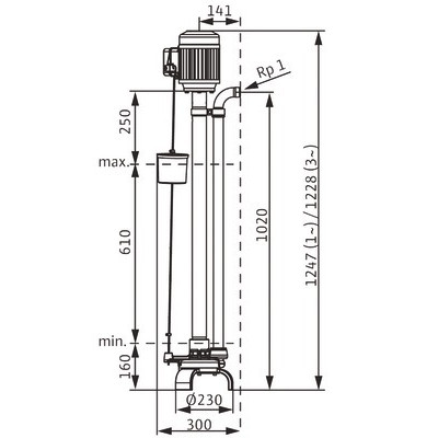 Pompe DRAIN VC 32/10 tri- WILO - 2044583