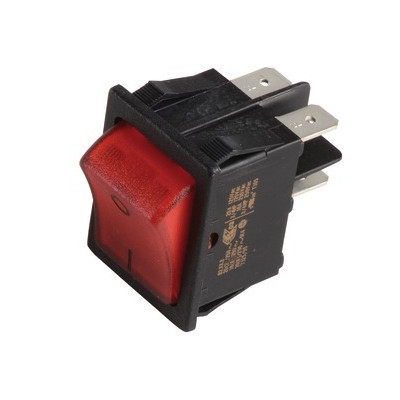 Interrupteur bipolaire lumineux rouge- DIFF pour De Dietrich Chappée - 95325090