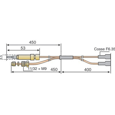 Thermocouple- DIFF pour De Dietrich Chappée - SRN527606