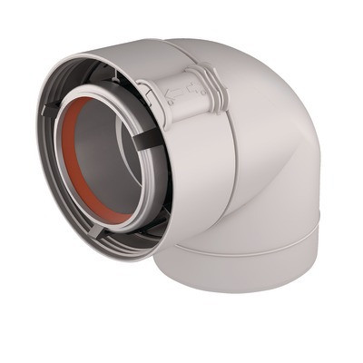 Coude 90° ALU/PVC blanc UBBINK Ø80/125mm- UBBINK - 229521