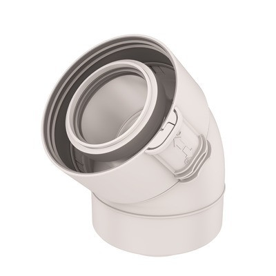 Coude 45° condensation fioul/gaz Ø80/125mm- UBBINK - 229500  - (X2)