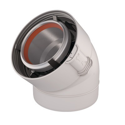 Coude à 45° gaz Ø80/125mm- UBBINK - 229501  - (X2)