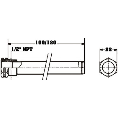 Kit doigt de gant Ø1/2"x100mm int7mm- DIFF - 703491