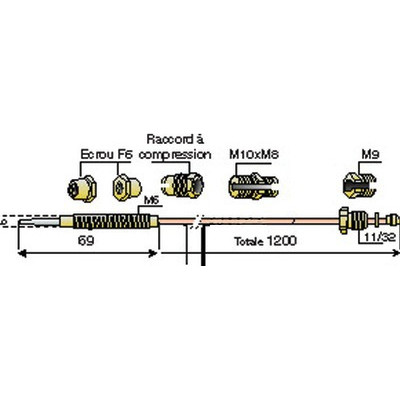 Thermocouple à dérivation 7 raccords L12- DIFF - 704215