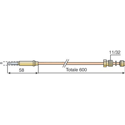 Thermocouple sans plaque- DIFF pour De Dietrich Chappée - 95365380