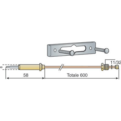 Thermocouple avec plaque- DIFF pour De Dietrich Chappée - 84068984