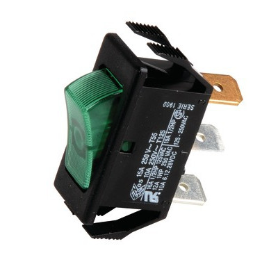 Interrupteur unipolaire noir/lumineux vert- GEMINOX - 87168121620