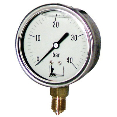 Manomètre inox, glycérine Ø 63mm, 0/40b- DIFF - 901411