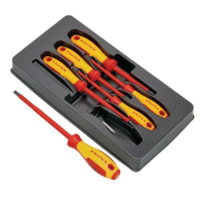 Jeu de 6 tournevis plat/PHILLIPS voltage- KNIPEX - 00 20 12 V01
