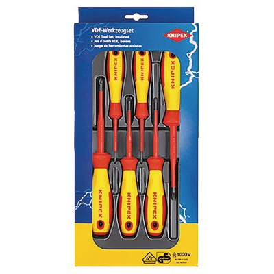 Jeu de 6 tournevis plat/PHILLIPS voltage- KNIPEX - 00 20 12 V01