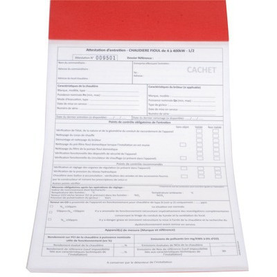 Carnet attestation fioul- DIFF - 904377