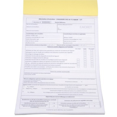 Carnet attestation gaz- DIFF - 904378
