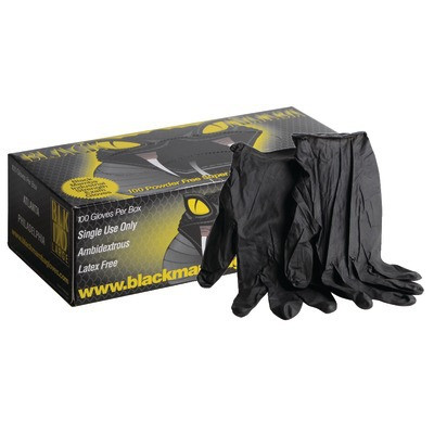 Gants nitrile jetable BLACK MAMBA noir M- BLACK MAMBA - GANTSBLACKMAMBAM T7/8  - (X100)