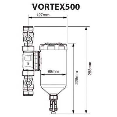Filtre magnétique VORTEX500 28mm- SENTINEL - ELIMV500-GRP28-EXP