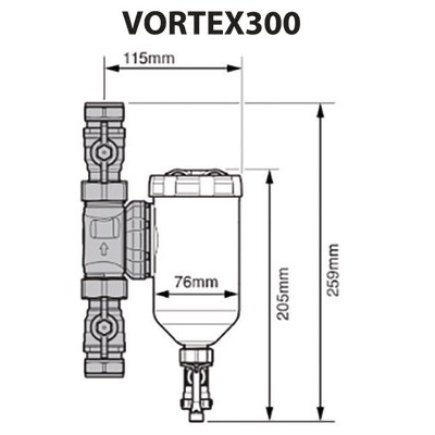 Filtre magnétique VORTEX300 M3/4"- SENTINEL - V300-GRP3\4M-EXP
