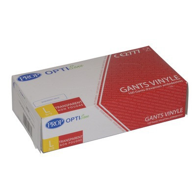 Gant jetable en vinyle T8/9 - L non poud- DIFF - 905190