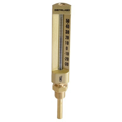 Thermomètre industriel droit, plongeur 100mm, -30/50°C- DIFF - 906709
