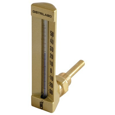 Thermomètre industriel équerre, plongeur 100mm, -30/50°C- DIFF - 906734
