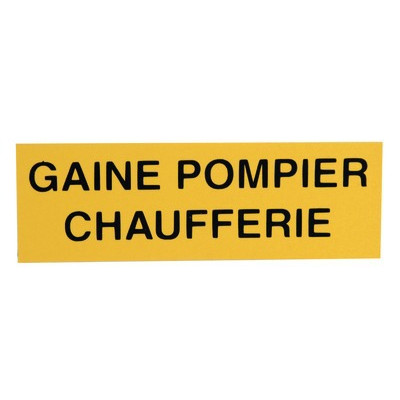 Étiquette rigide gaine pompier chaufferie- DIFF - 907039