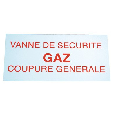 Étiquette rigide vanne de sécurité gaz coupure générale- DIFF - 907040