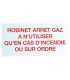 Étiquette rigide robinet d'arrêt gaz à n'utiliser qu'en cas d'incendien- DIFF - 907041