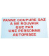 Étiquette rigide vanne coupure gaz- DIFF - 907143
