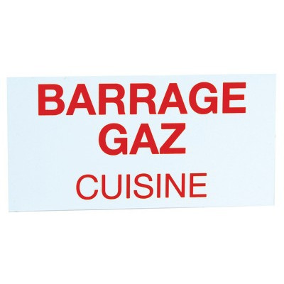 Étiquette rigide barrage gaz cuisine- DIFF - 907148