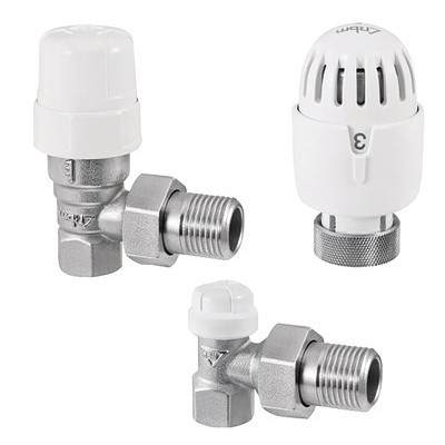 Kit robinet thermostatique équerre F1/2" Blanc- RBM - 20780400  - (X10)