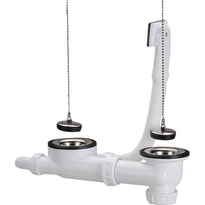 Vidagde complet avec siphon évier inox 2- NICOLL - 0204311