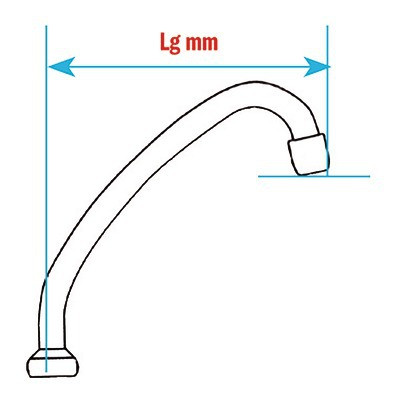 Col de cygne à bague F1/2" x 150mm- DIFF - 99674  - (X10)