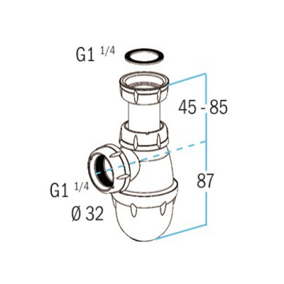 Siphon lavabo L211- NICOLL - 0201001