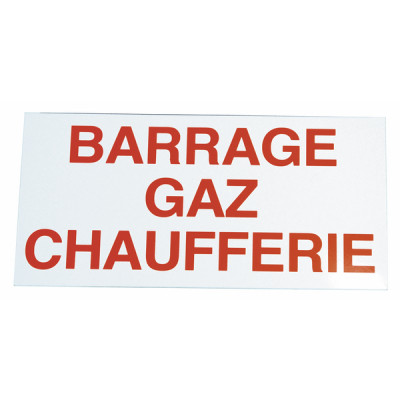 Étiquette rigide barrage gaz chaufferie - DIFF