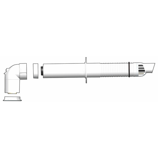 UBBINK - Terminal horizontal Rolux Gaz aluminium et PVC diamètre 80